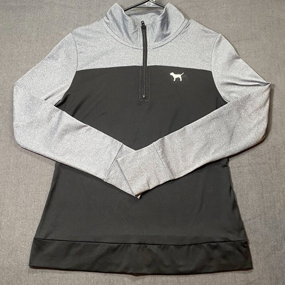 Victorias Secret Pink Womens SZ M Ultimate Quarter Zip Athletic Pullover